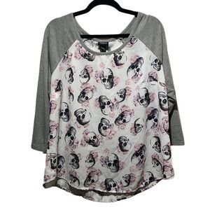 Torrid Gray and White‎ Raglan Graphic Tee